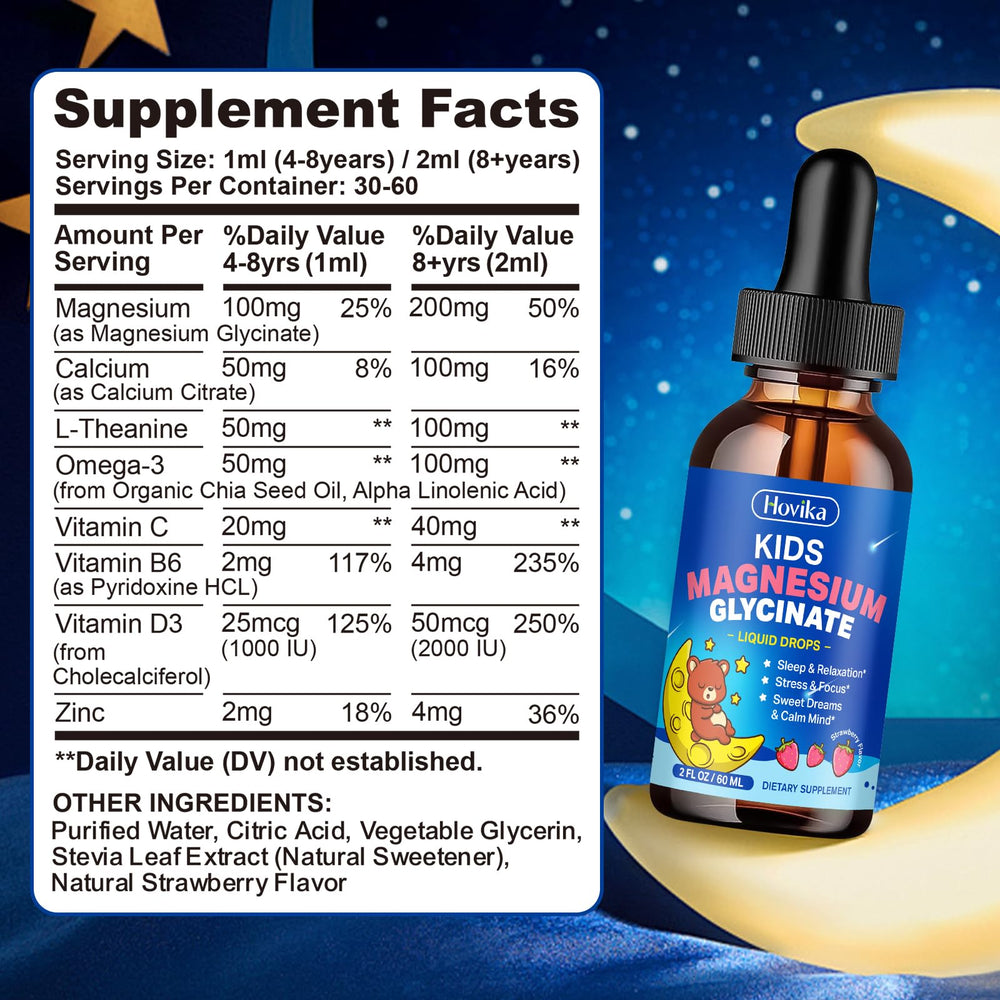 Hovika ingredients include Vitamin D3 and Zinc for immune and bone support.