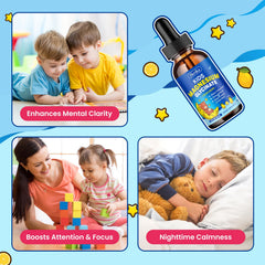 Hovika Kids Magnesium Drops lemon dropper close-up demonstrates easy-to-use applicator.