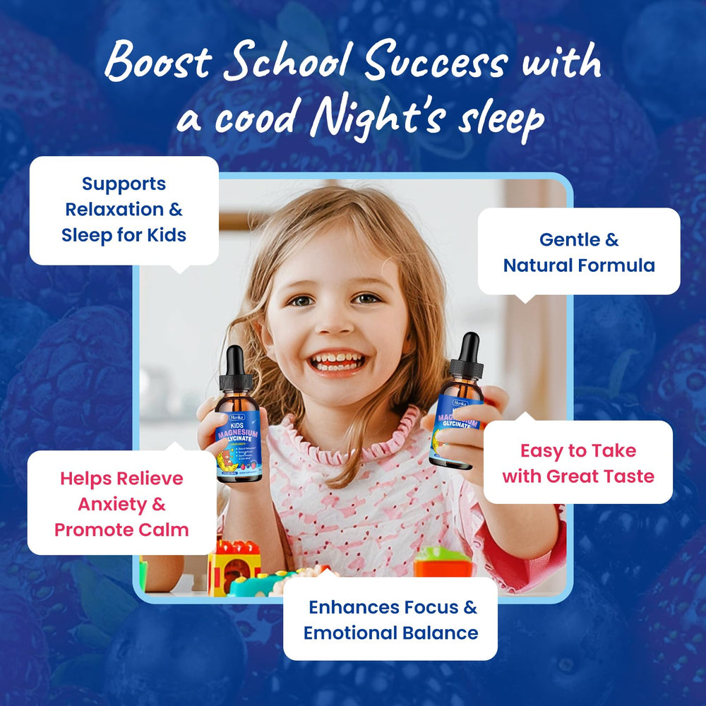 Dosing spoon with Hovika Kids magnesium drops for easy daily use