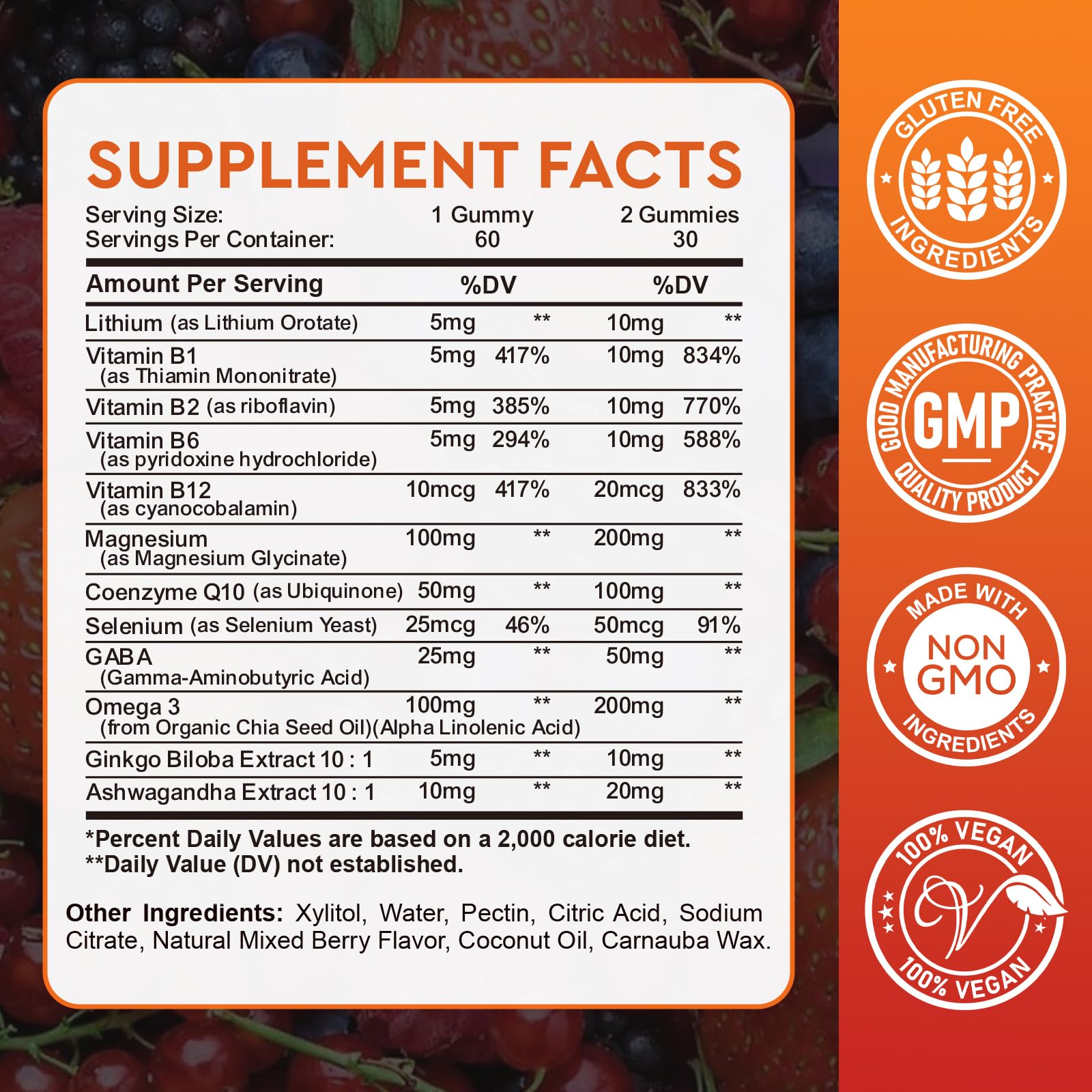 Hovika lithium gummies berry closeup highlighting flavor and calm potential.