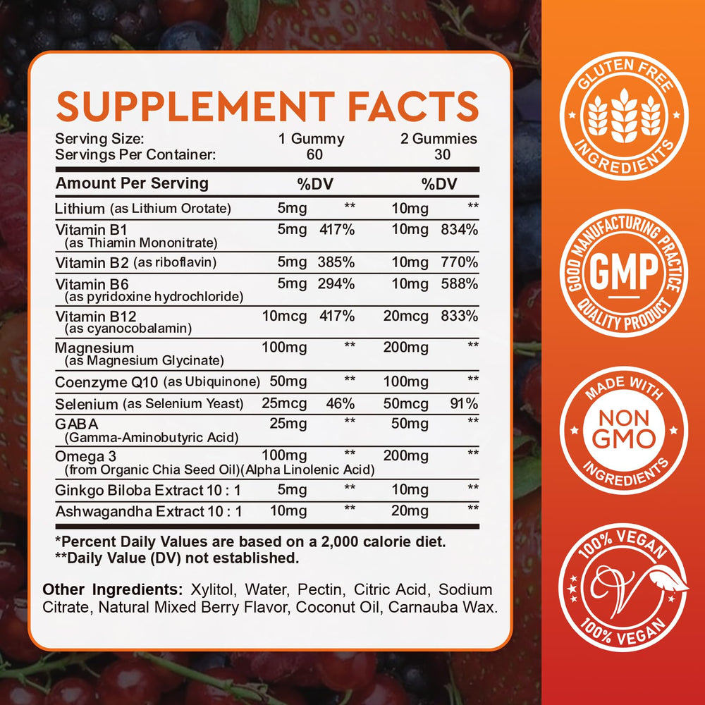 Hovika lithium gummies berry closeup highlighting flavor and calm potential.