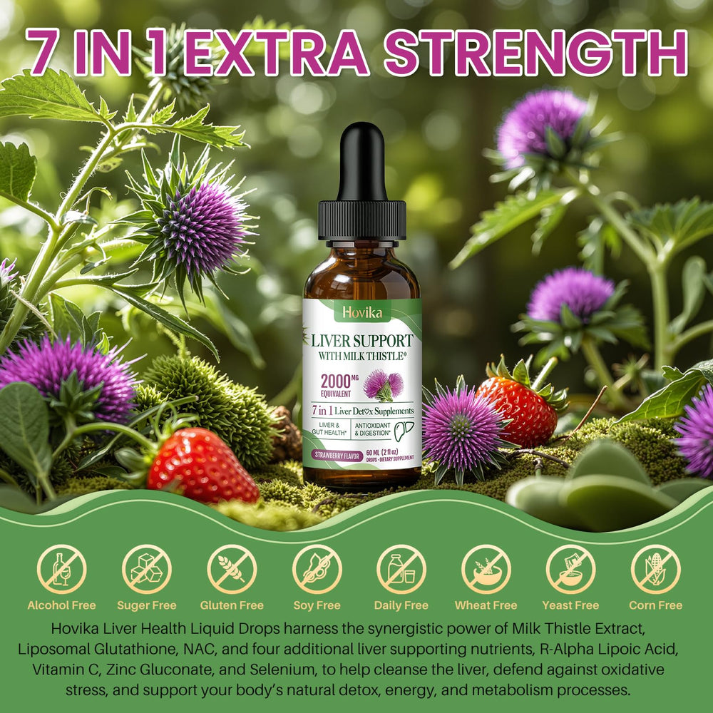 Hovika Liver Cleanse drops pour illustration for easy daily dosing.