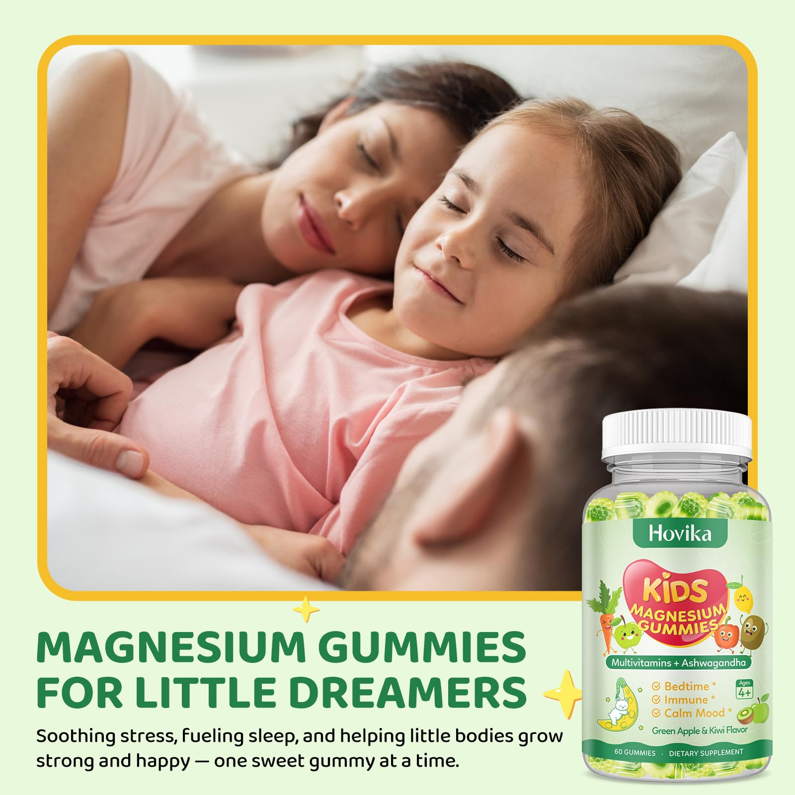 Hovika gummies at bedtime, promoting a peaceful routine.