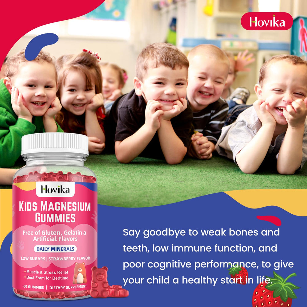 Hovika ingredients panel highlights magnesium citrate and vitamins for daily wellness.