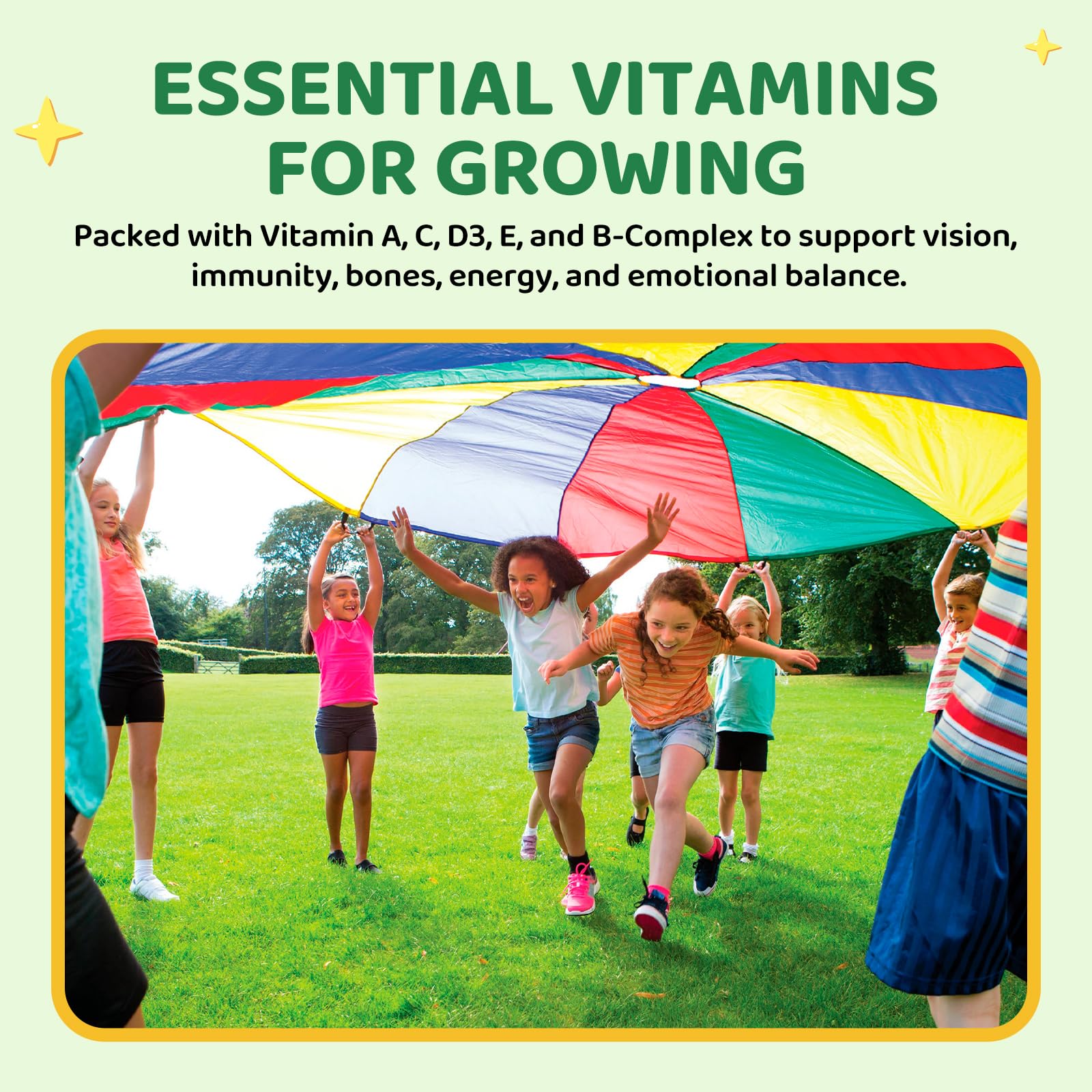 Hovika gummies nutrition panel with D3 and B vitamins.