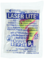Howard Leight Laser Lite foam earplugs pack with high-visibility colors for quick protection checks