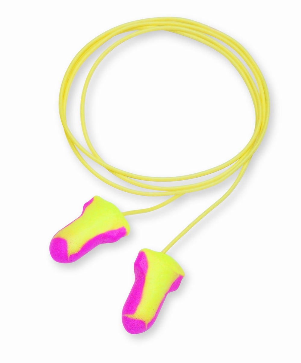 Howard Leight Laser Lite hi-vis earplugs with eye-catching colors for visibility on busy floors.