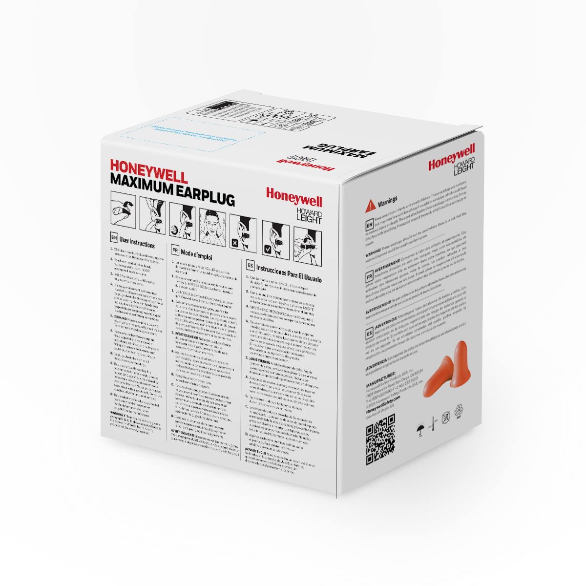 Howard Leight MAX contoured bell shape fits inner ear for secure fit.