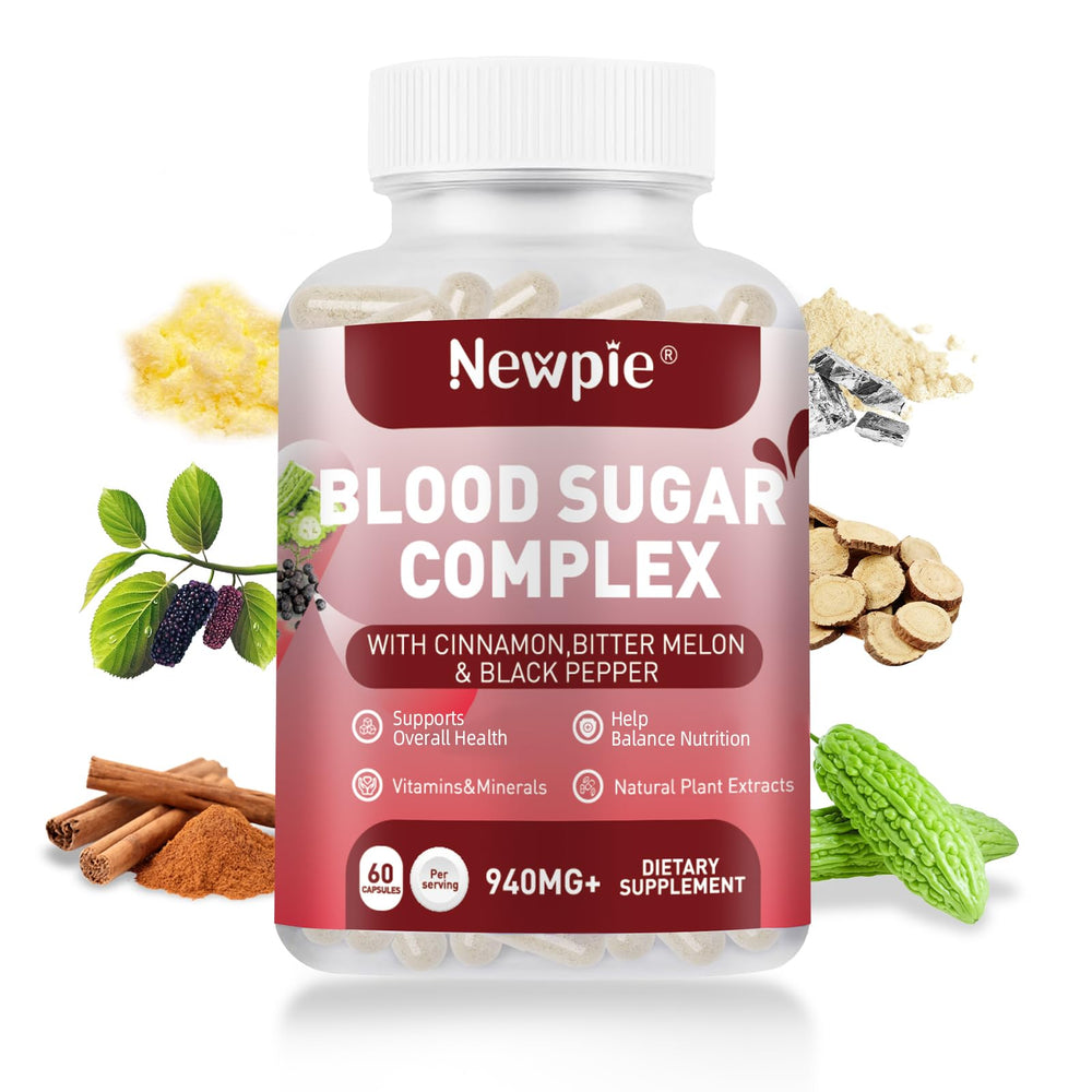 HOWEEJET Blood Sugar Complex bottle on wood surface supports daily wellness naturally.