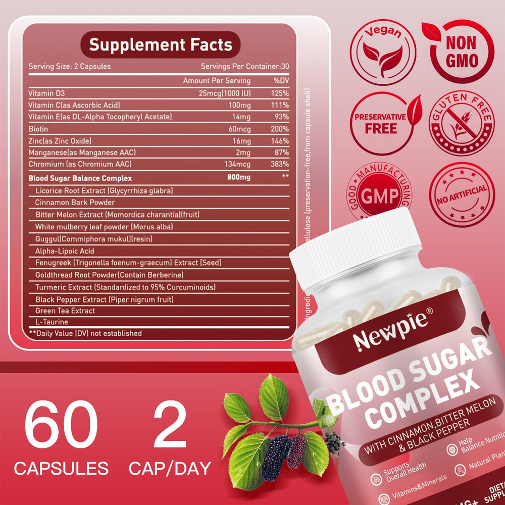 HOWEEJET Blood Sugar Complex capsules close-up for convenient daily use.