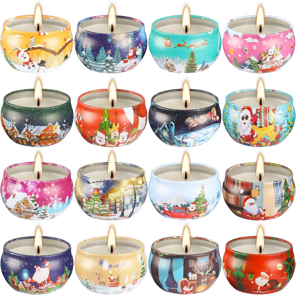 Howemon 16-pack Christmas candles set for cozy home ambiance.