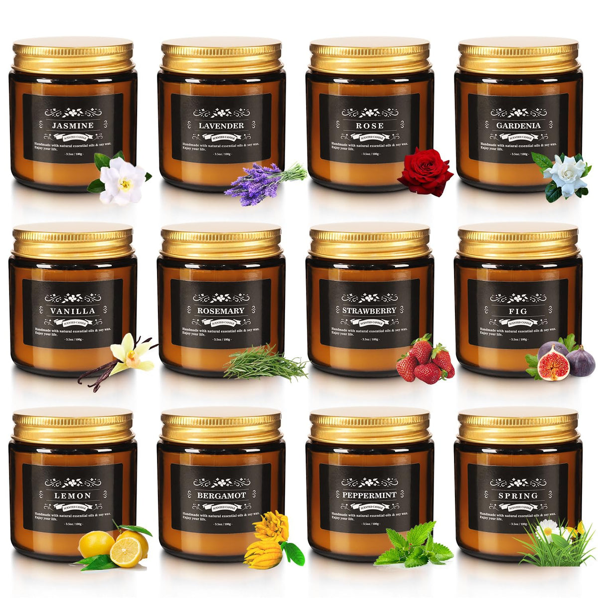 Howemon Christmas candle set 12-pack with varied scents for a cozy home atmosphere