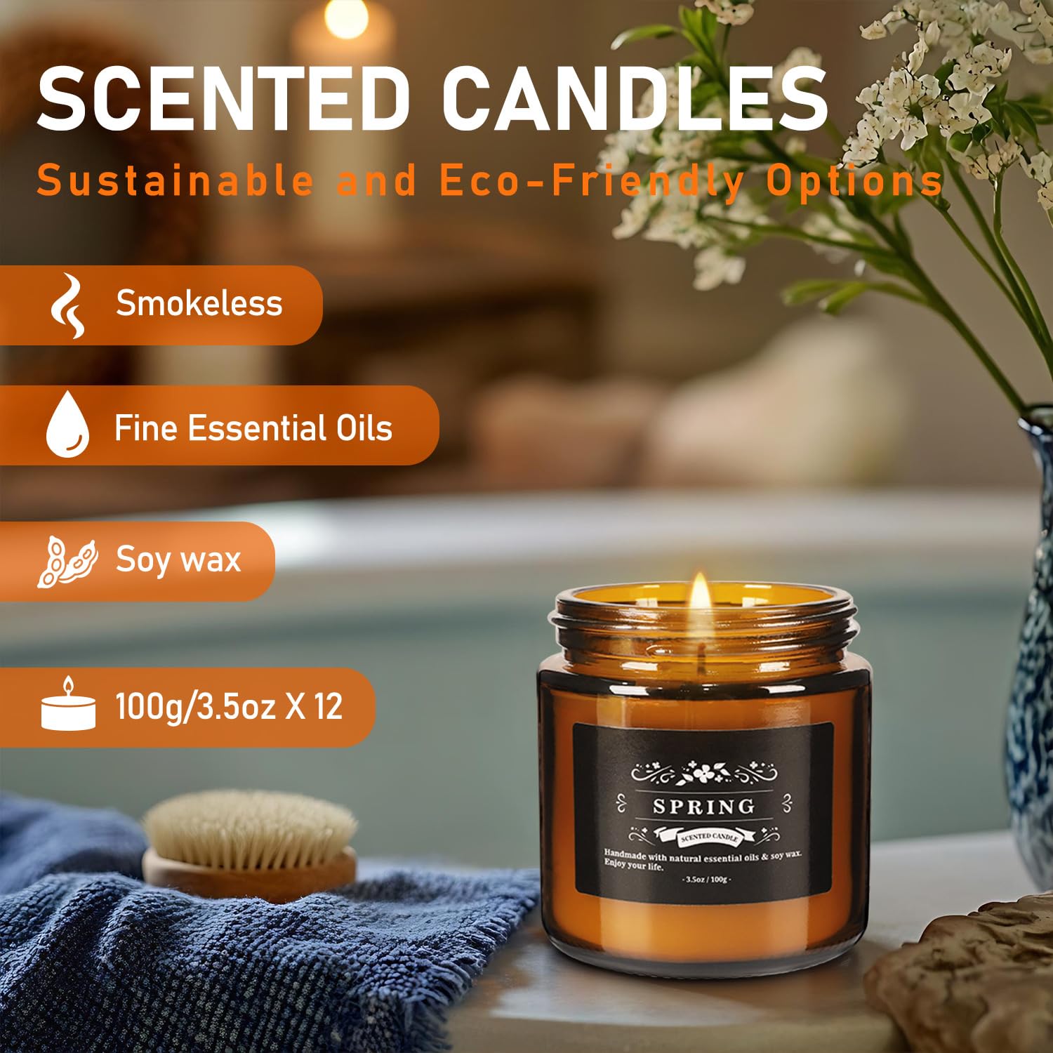 Howemon scented candles provide stress-relief ambiance with balanced fragrance blends