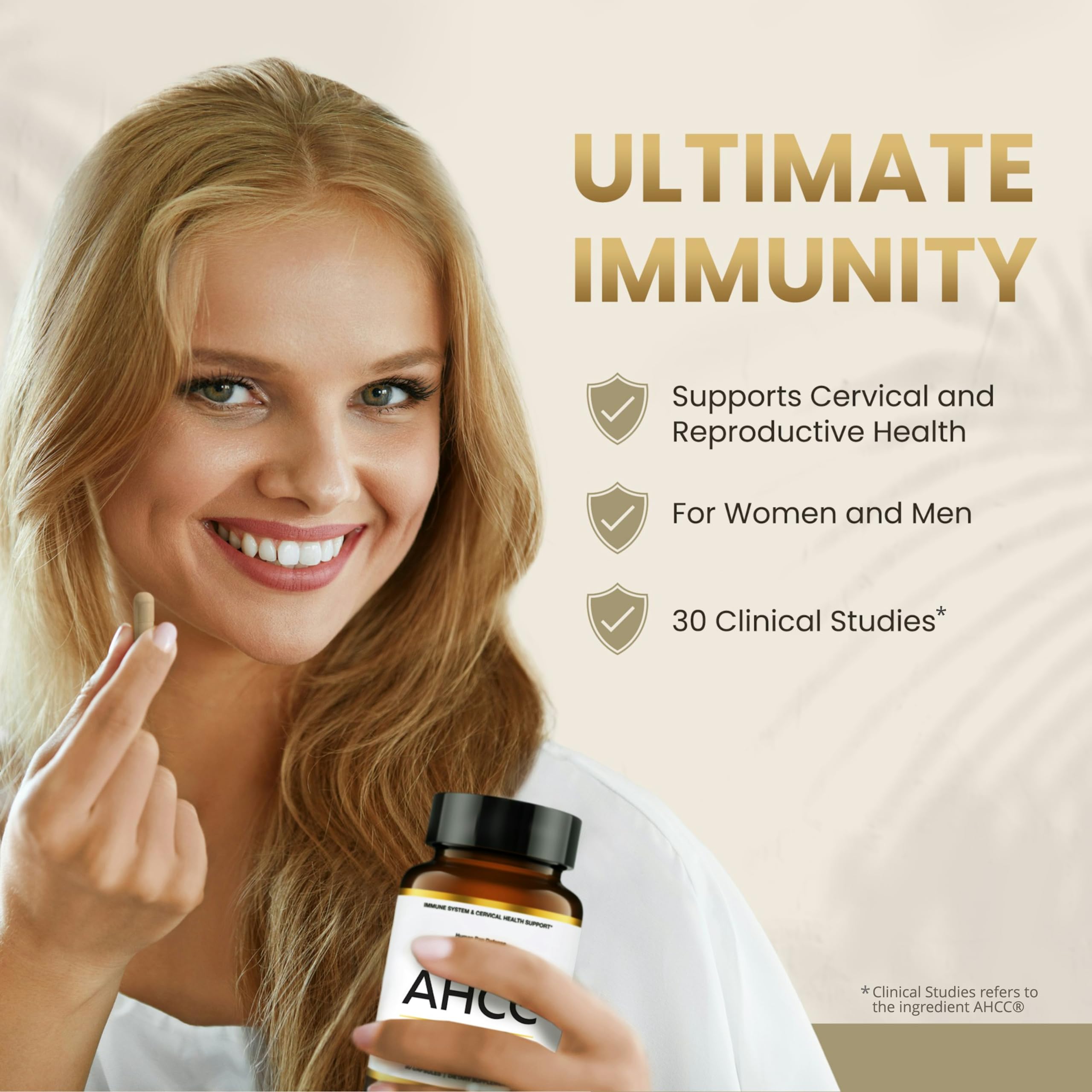 HPD Rx Premium AHCC shiitake capsules close-up highlighting easy daily intake