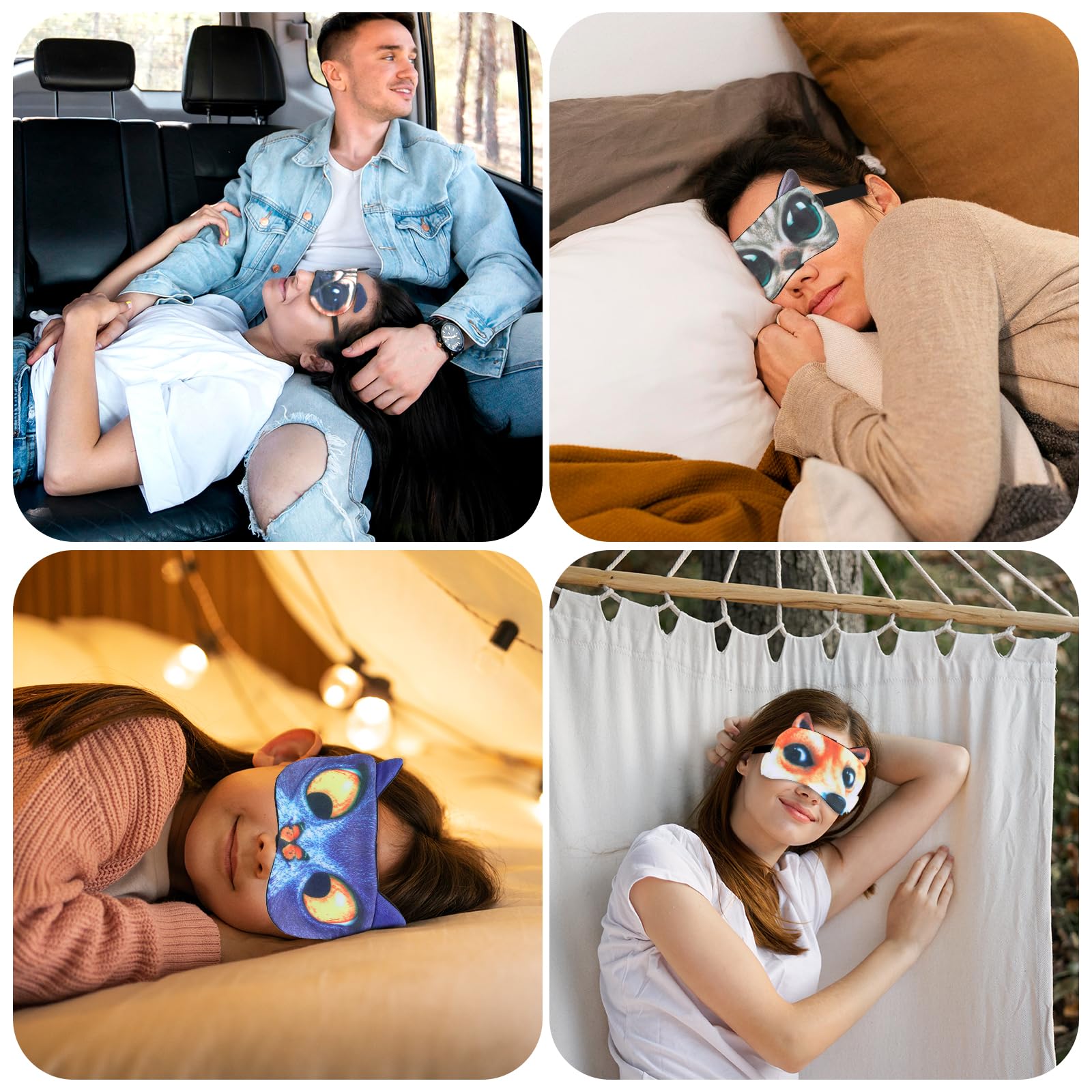 Hpmjz sleep mask adjustable strap prevents tangling
