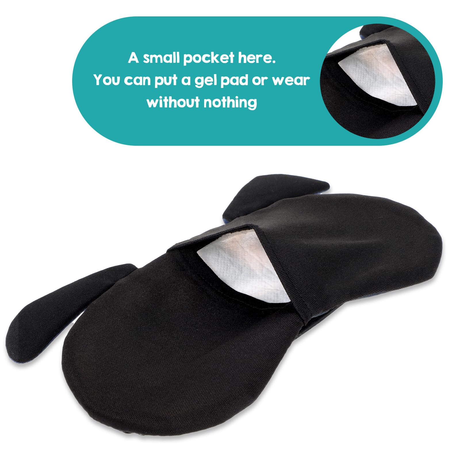 Hpmjz sleep mask black strap fits most heads