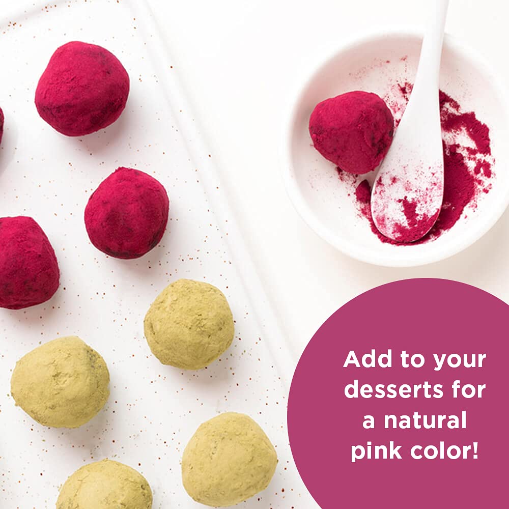 HQO Express organic beetroot powder packaging highlights sustainable farming and non-GMO ingredients.