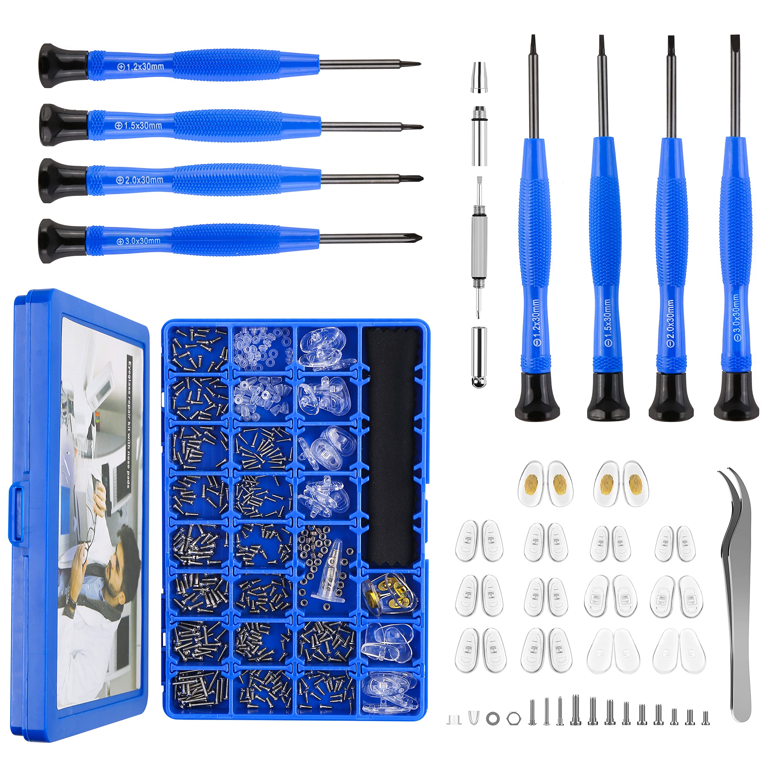 HQVOIC upgrade kit parts box keeps tiny eyeglass screws organized for quick fixes