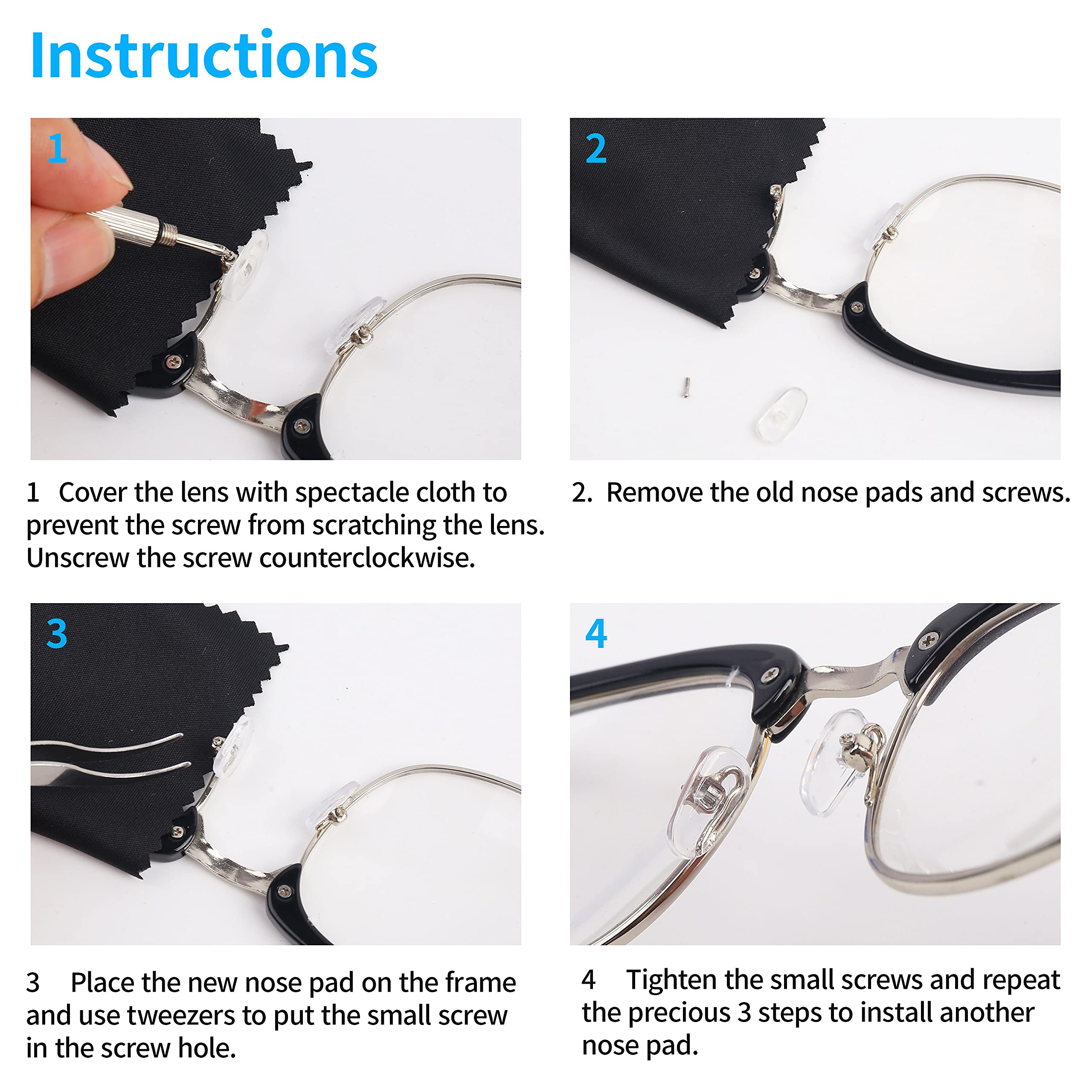 HQVOIC screws in multiple sizes cover common eyeglass repair needs
