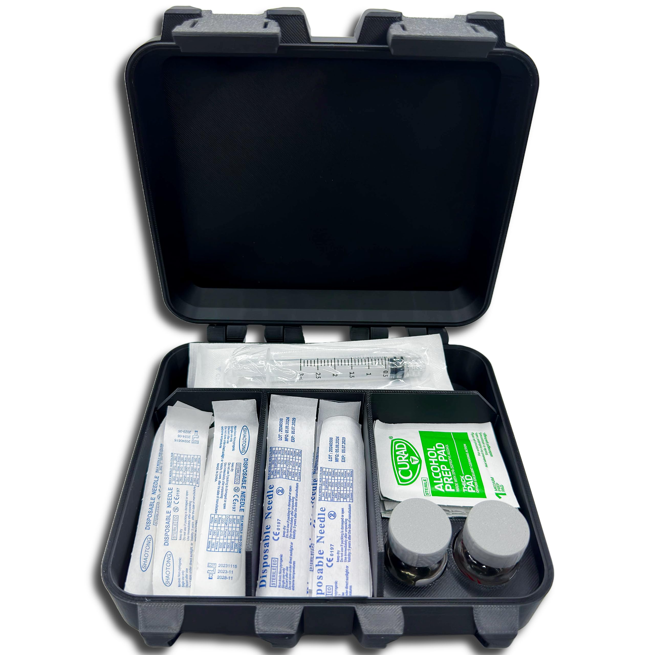 Compact organization for home use of the 2-Slot HRT TRT Storage Case