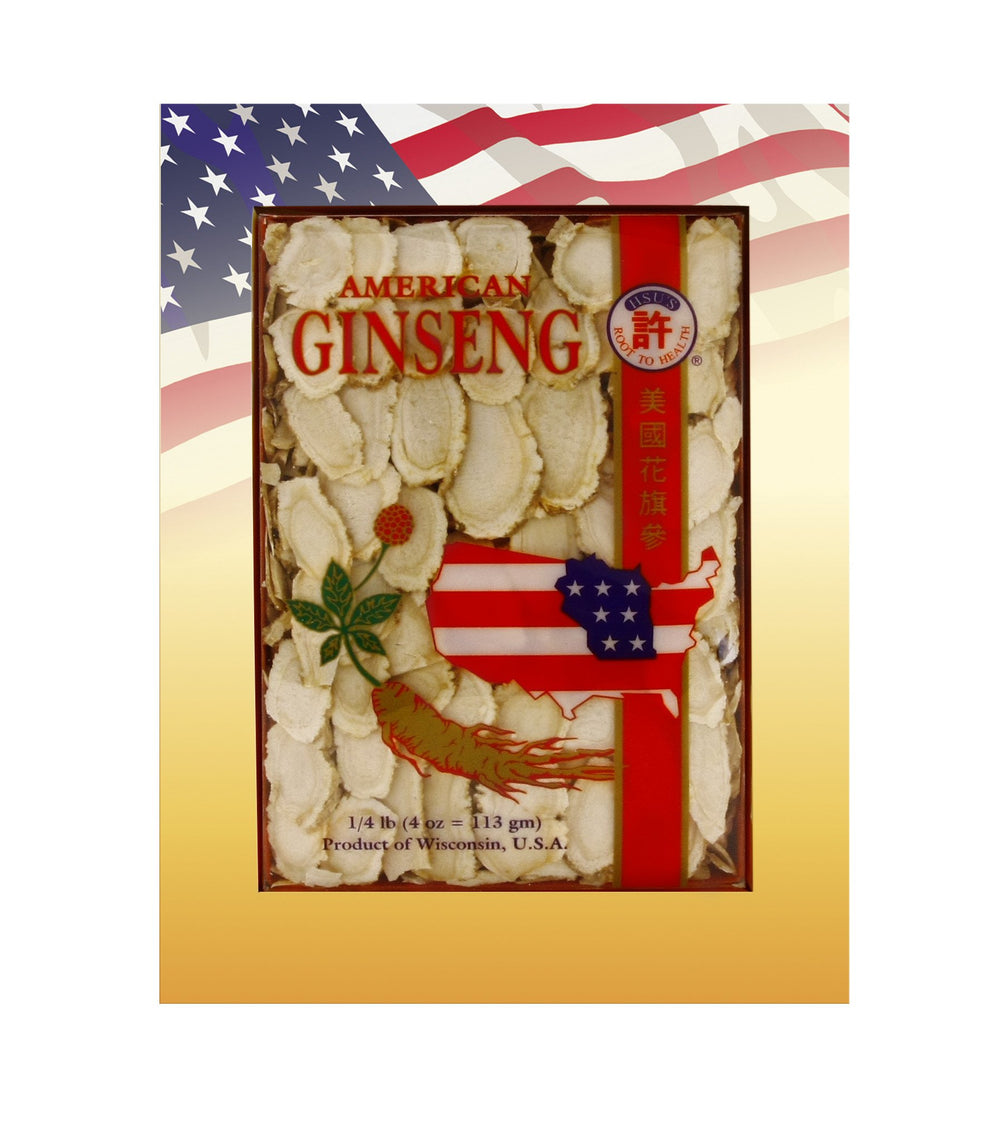 Hsu's American ginseng slices large and medium pieces with earthy aroma for tea or cooking
