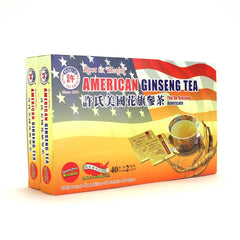 Steeping Hsu's American Ginseng tea bag releases earthy aroma in cup.
