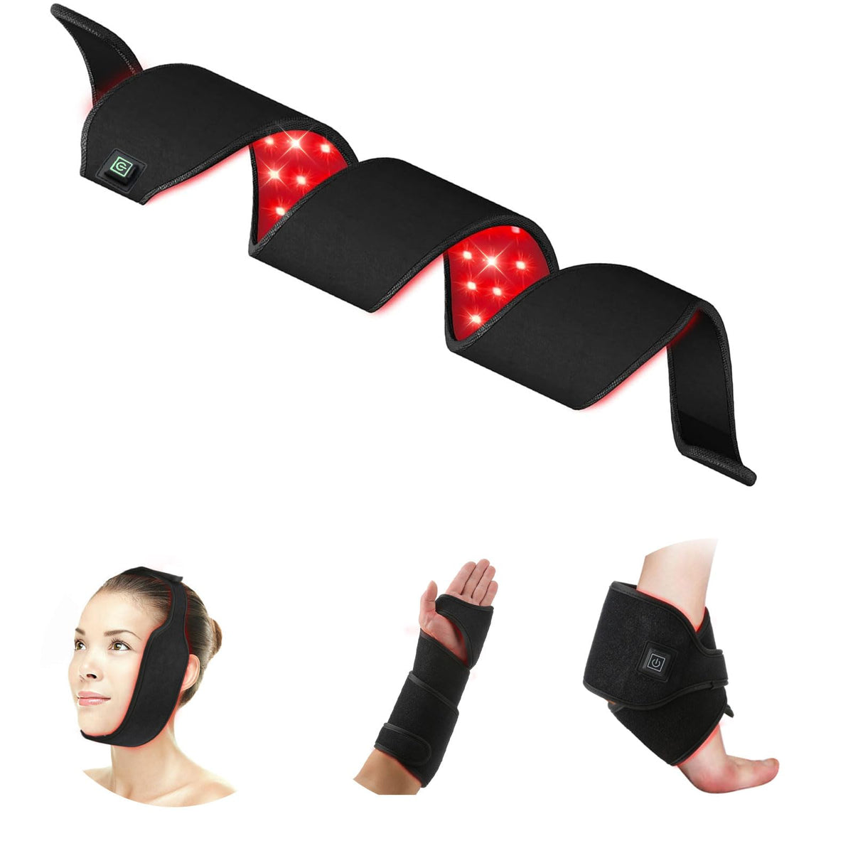Hsypti red light therapy belt compact design for targeted pain relief.