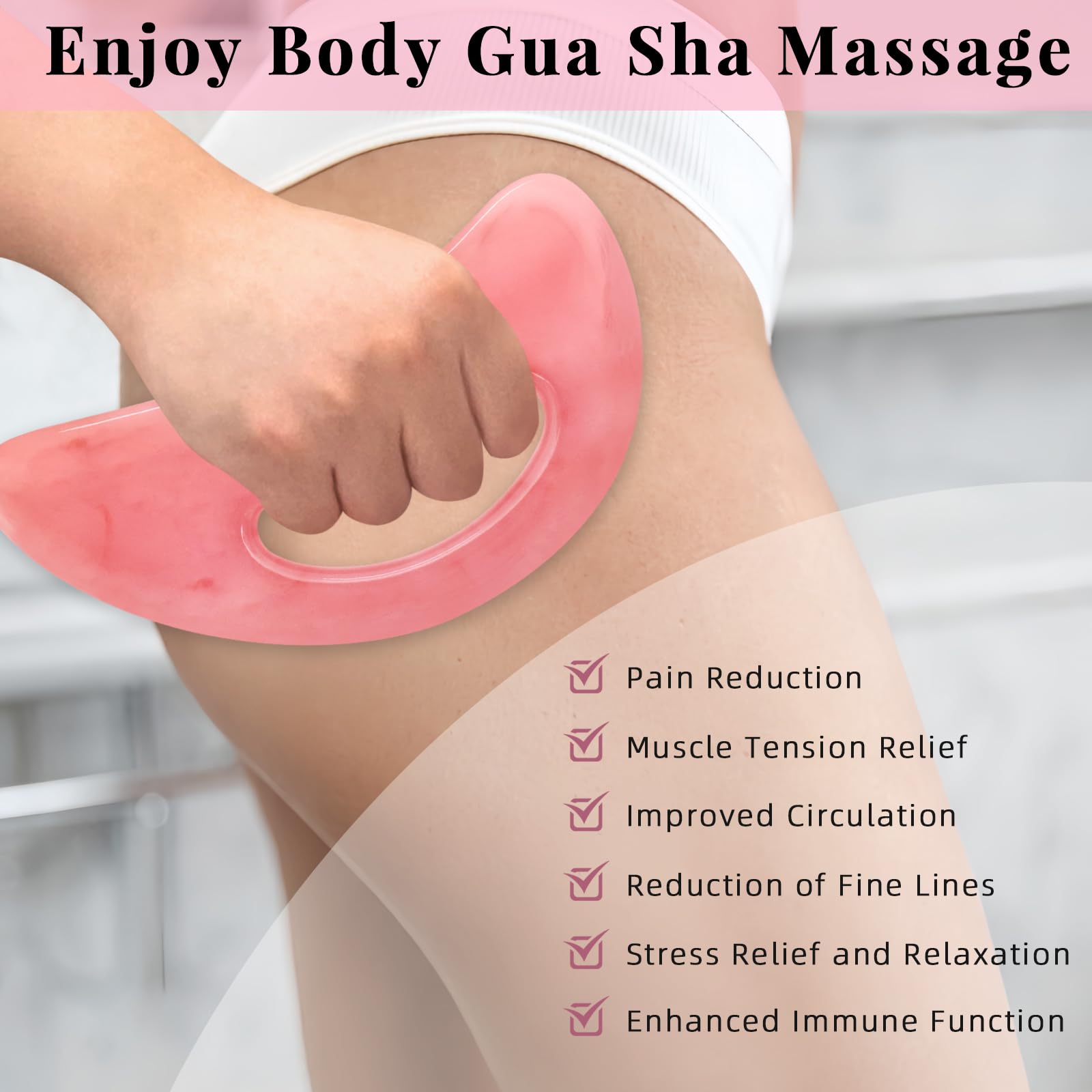 HTHLNG Body Gua Sha Tool targets back, legs, and feet for tension relief.