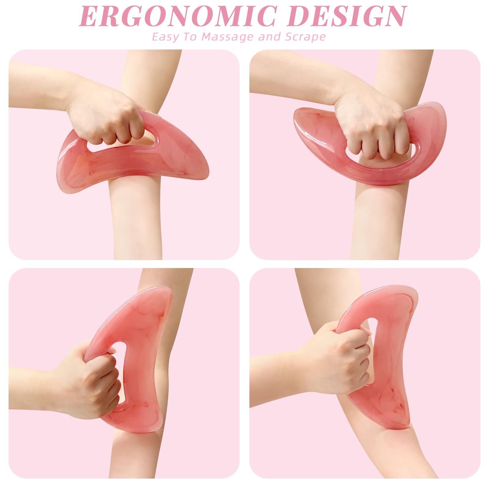HTHLNG Body Gua Sha Tool with travel pouch for on the go care.