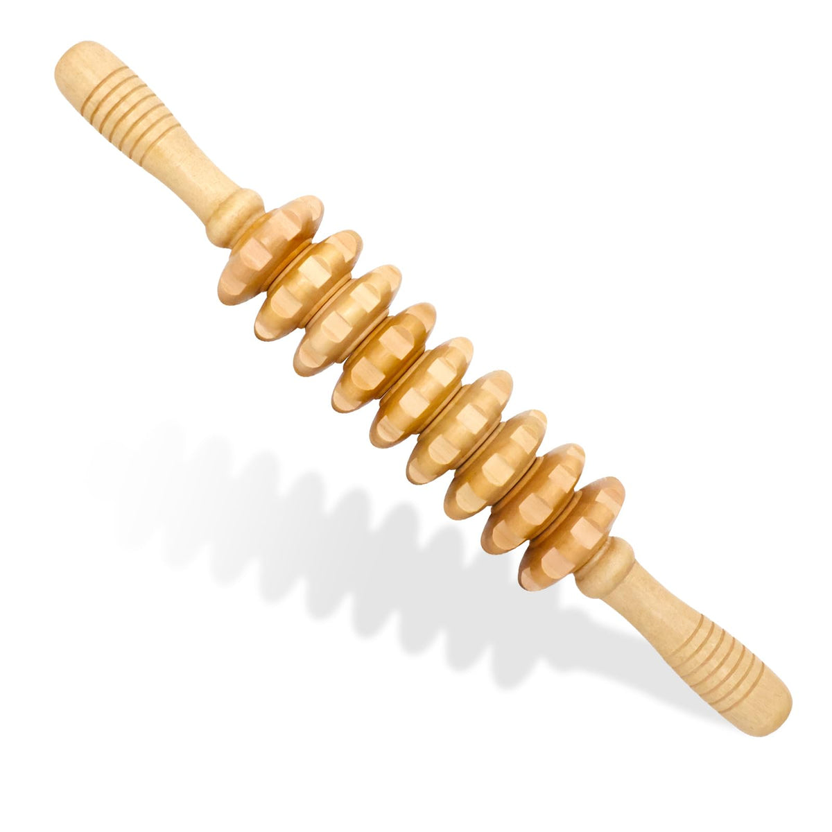 HTHLNG wooden fascia massage roller handheld offers smooth deep tissue relief.
