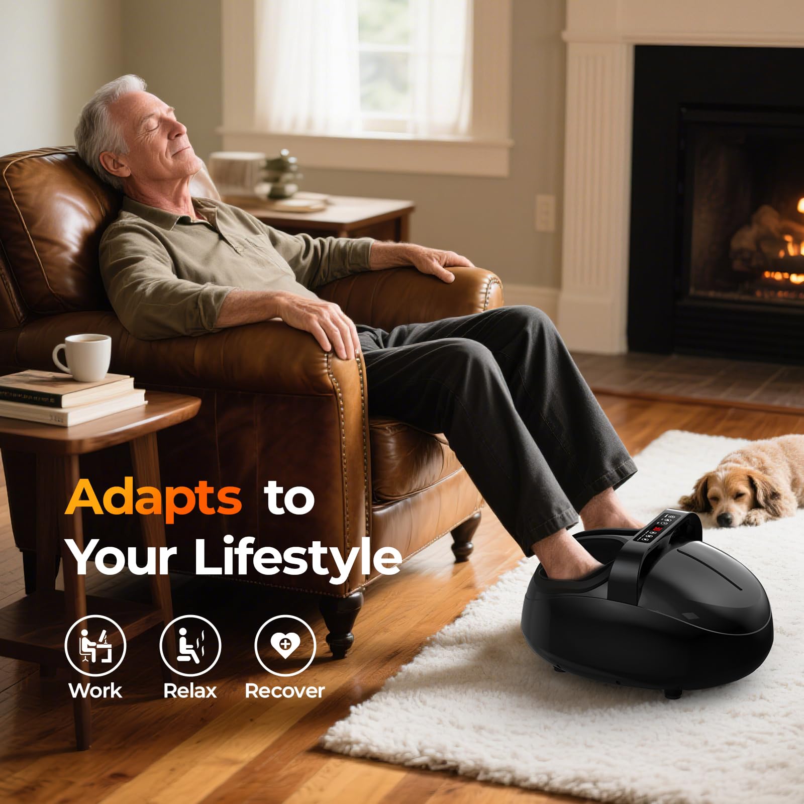 HTM portable foot massager with carry handle for use anywhere