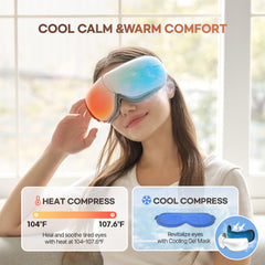 HuBDIC HubiCare eye massager shows heating and cooling panel features.