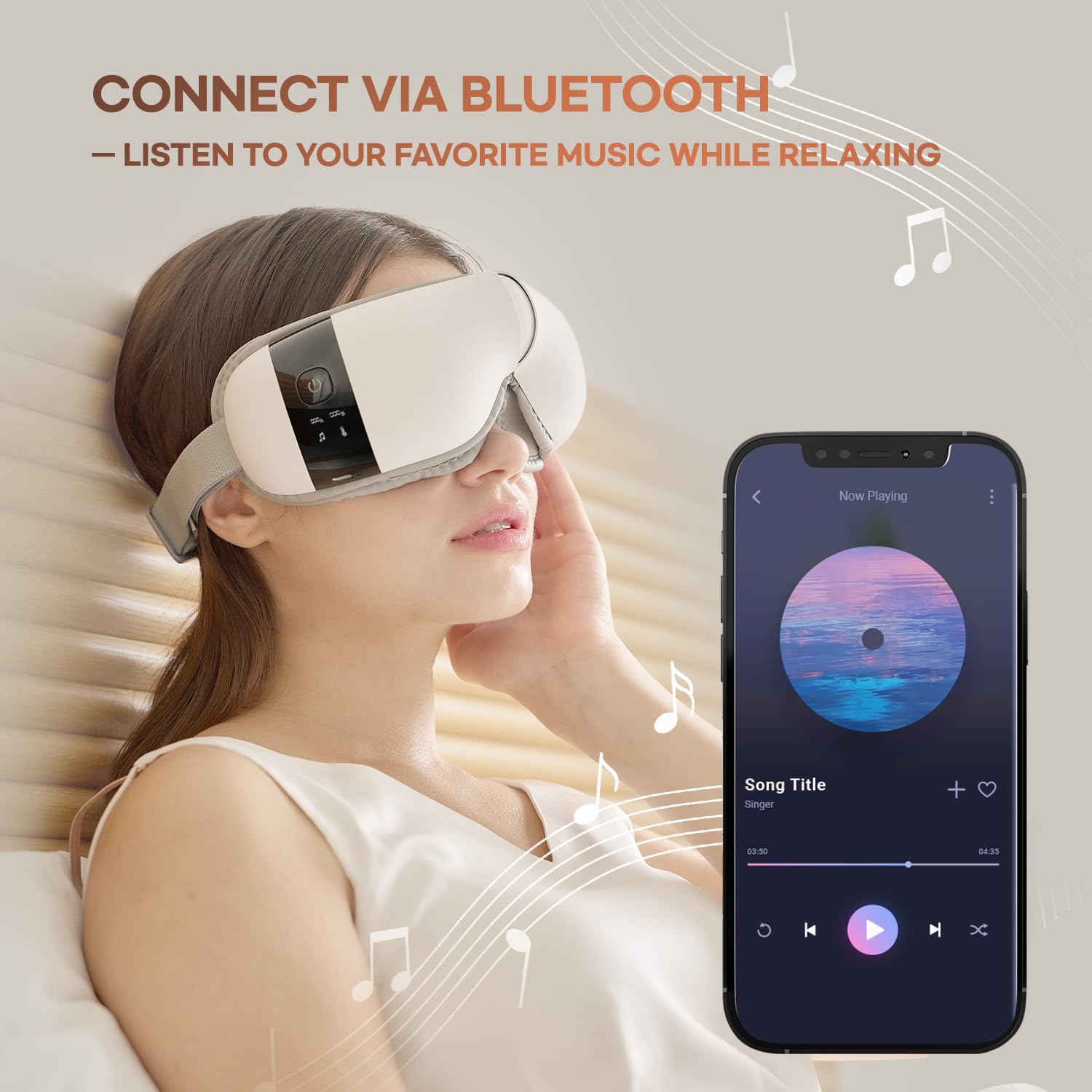 HuBDIC HubiCare eye massager in velvet storage pouch for portability.