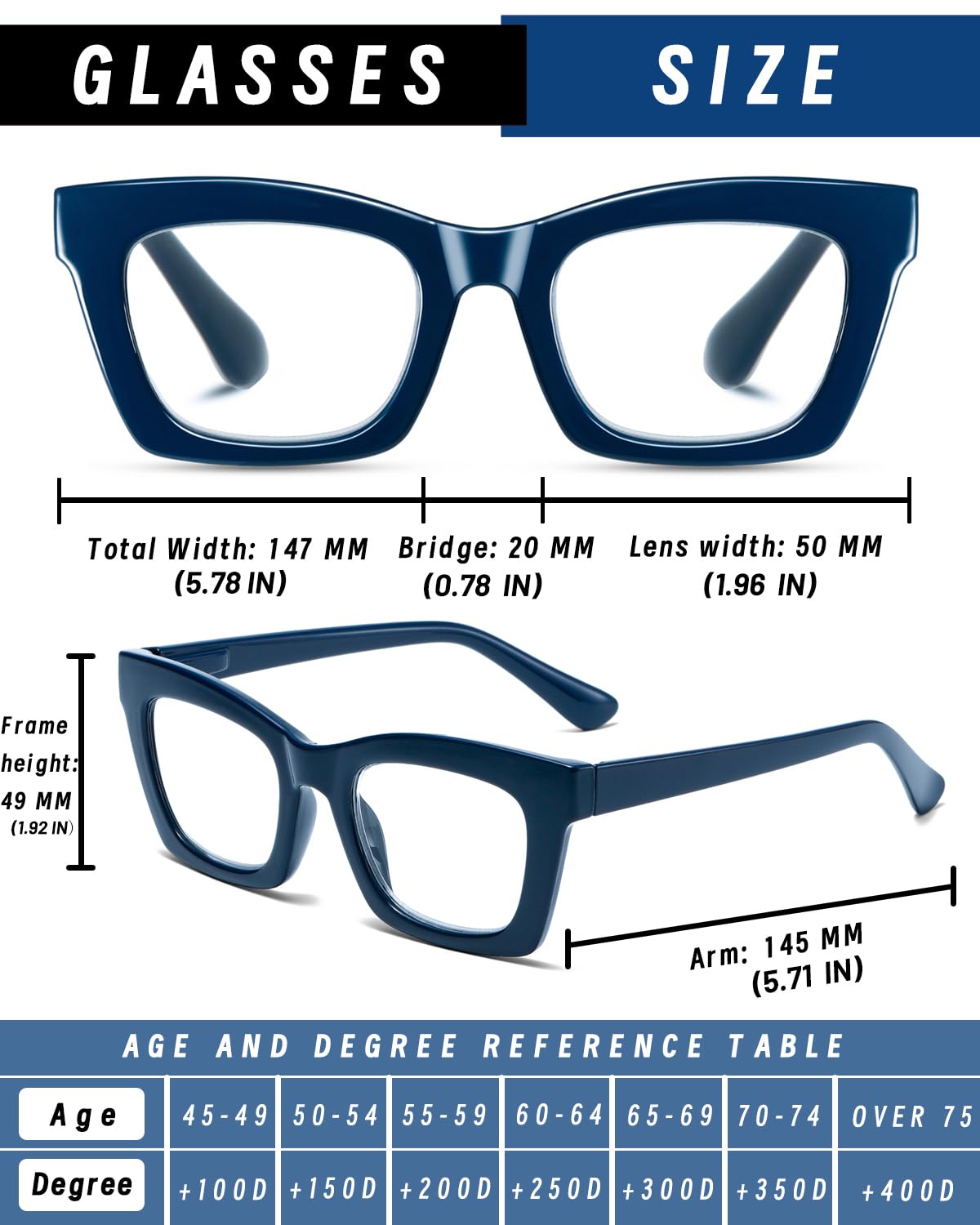 Hubeye Oprah-style reading glasses durable materials highlight sturdy design for daily use.