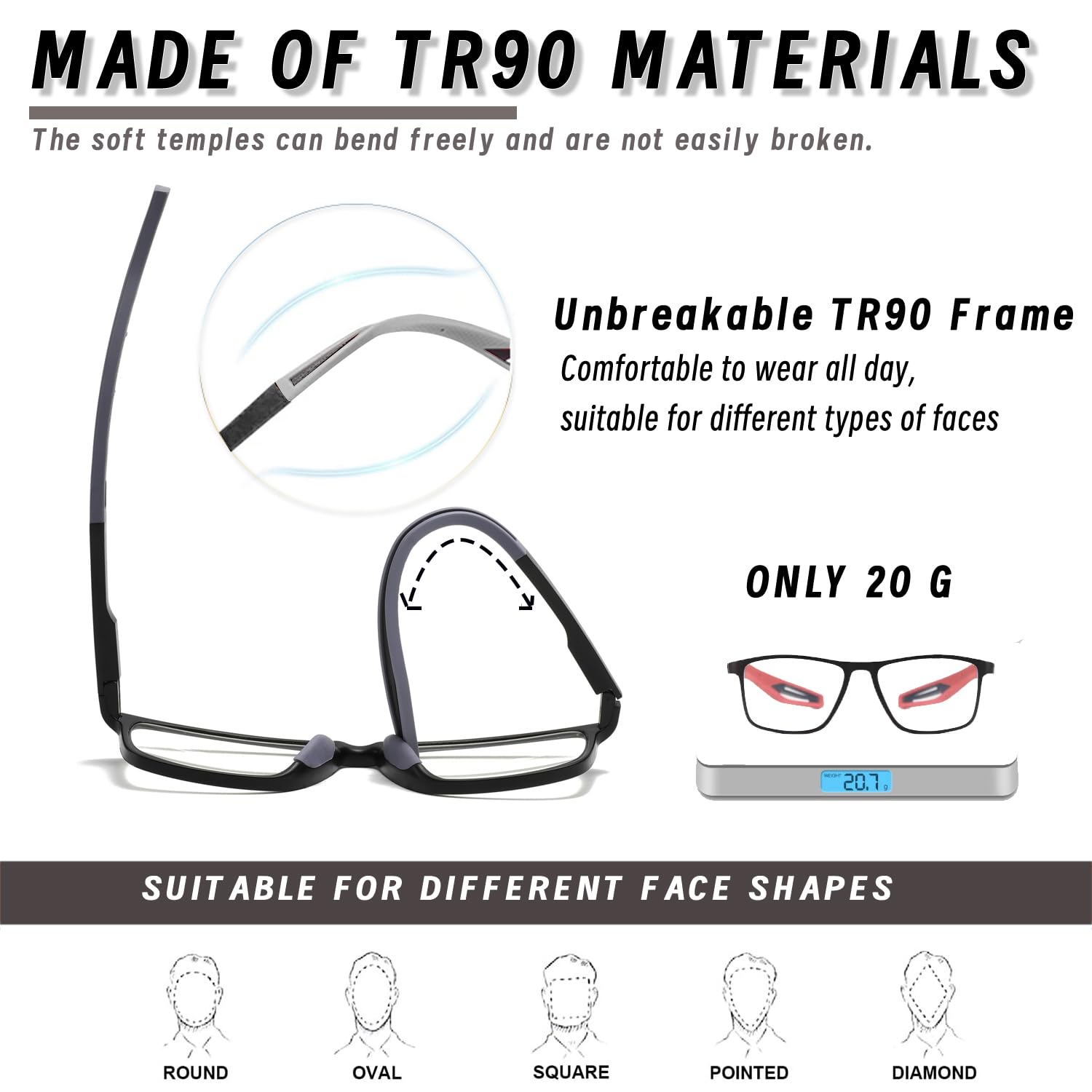 Hubeye glasses ready for daily wear ideal for driving and travel.