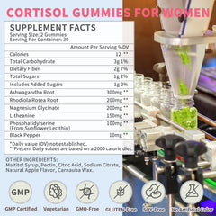 Hudetex gomitas cortisol etiqueta frasco, referencia de calidad.