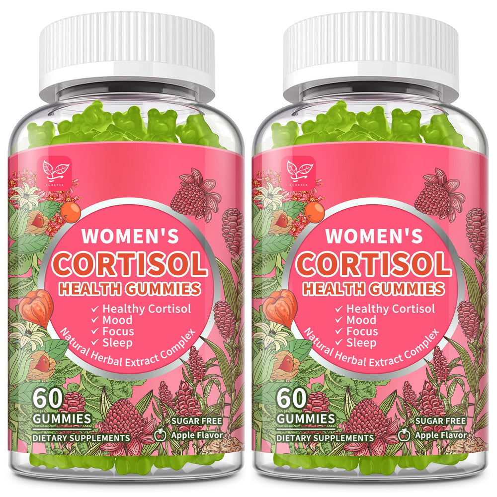 Hudetex gomitas cortisol frasco manzana, sabor agradable para uso diario.