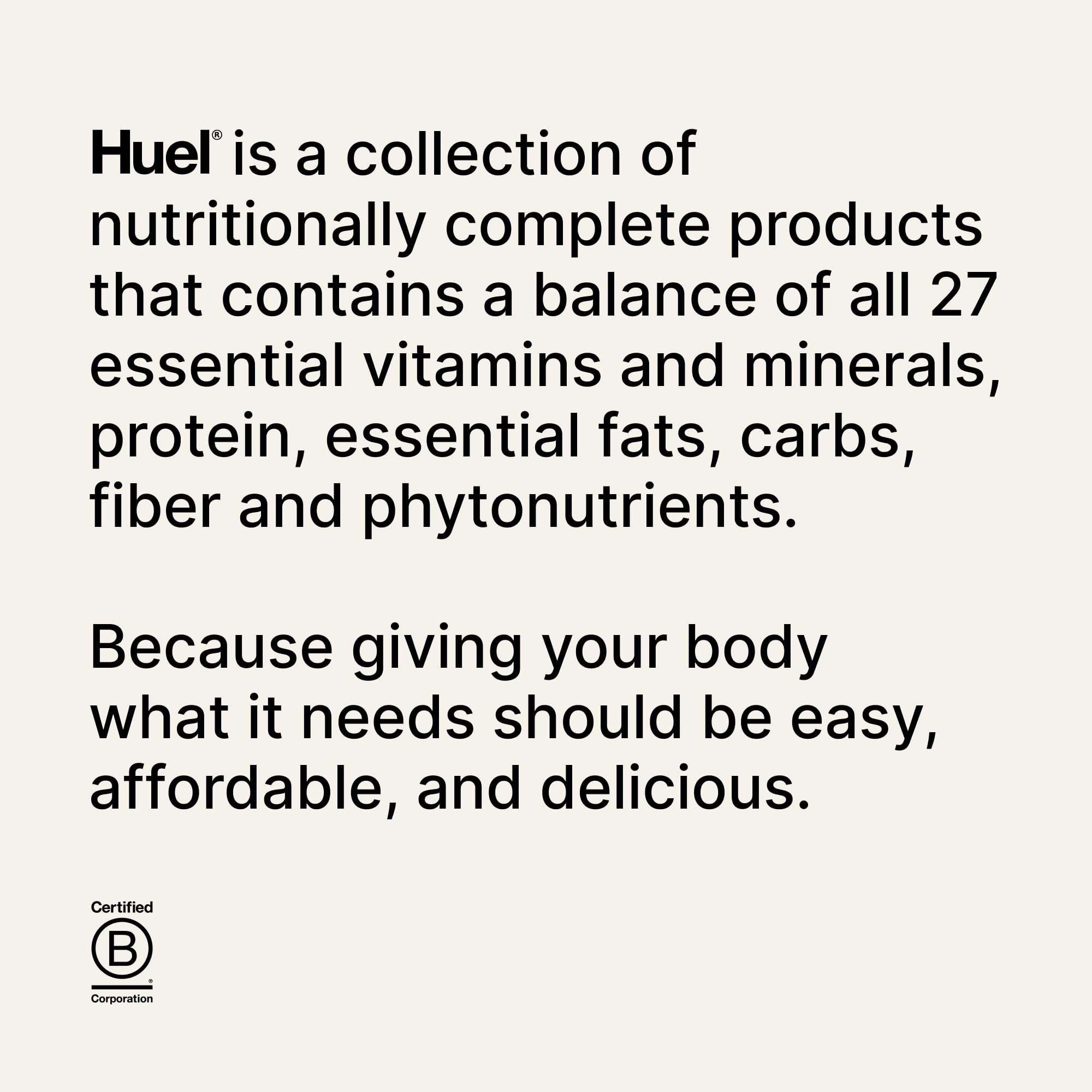 Huel Black Edition packaging and branding displayed on a shelf.