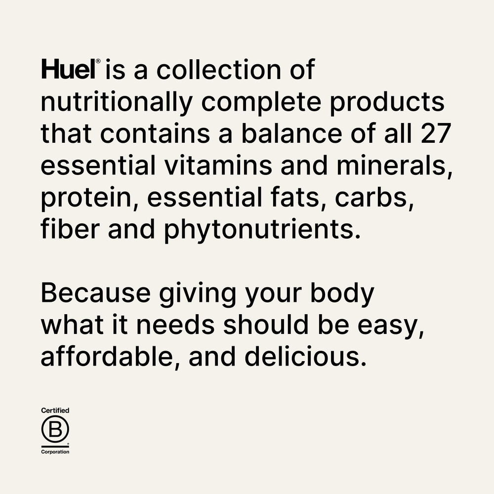 Huel Black Edition packaging and branding displayed on a shelf.