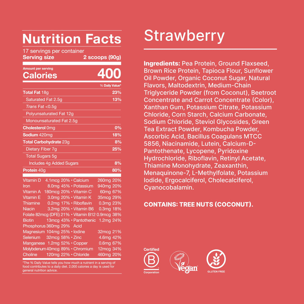 Huel Black Edition Strawberry Shortcake smoothie on a busy day for plant-based protein