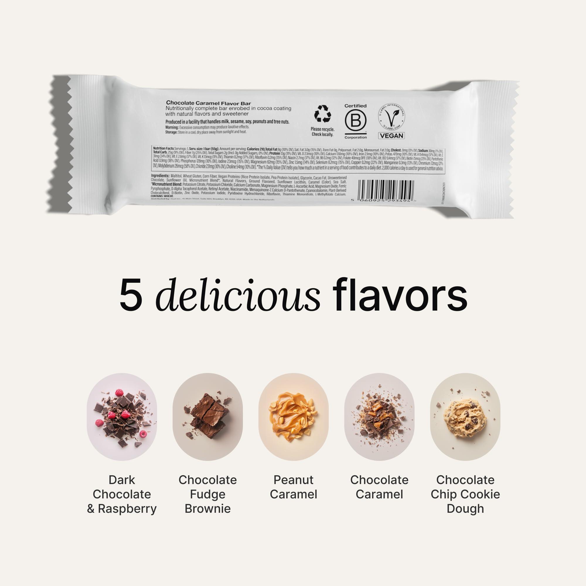 Huel Complete Nutrition Bars coating close-up emphasizes vegan cocoa coating and rich flavor.
