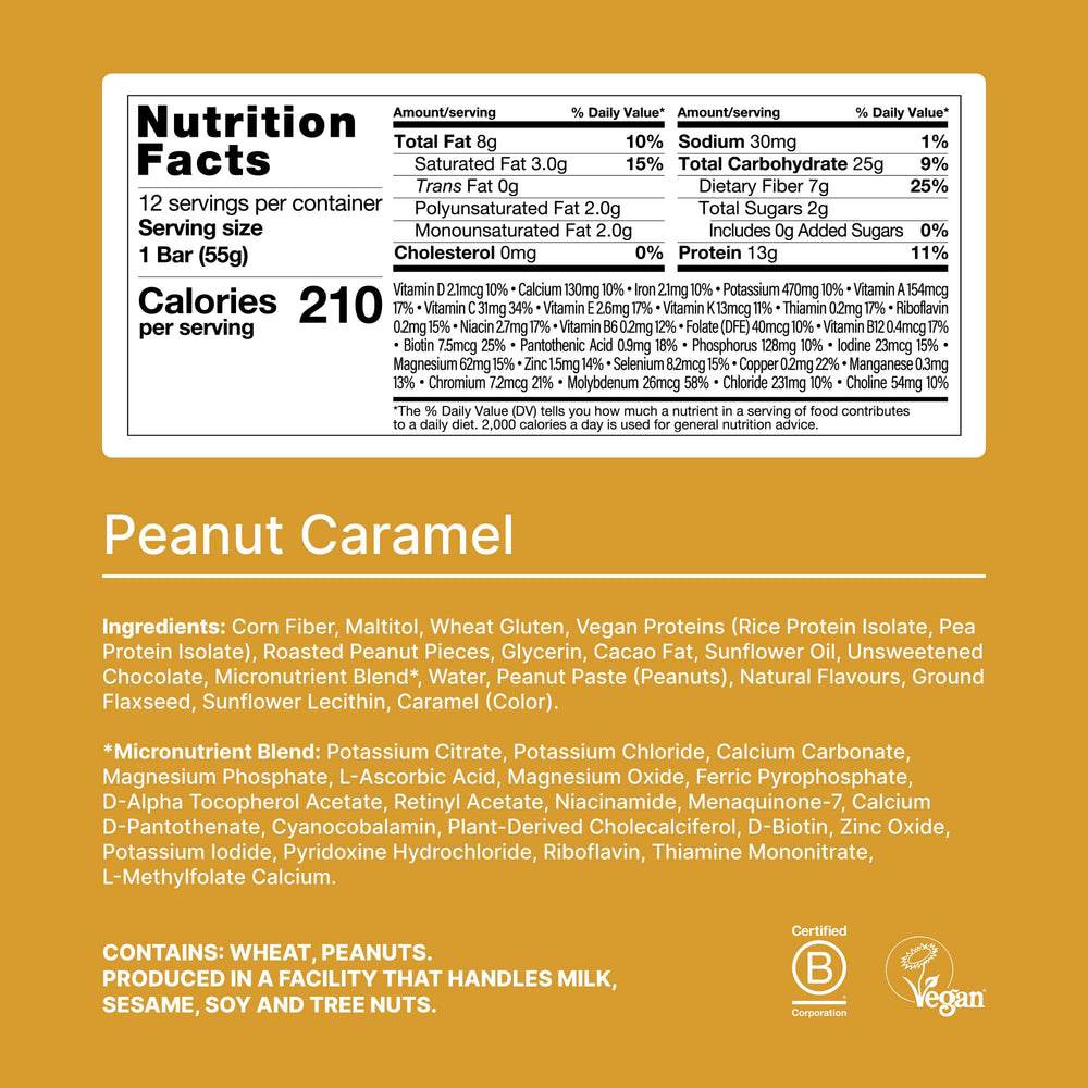 Huel bar slice showing caramel center for post-workout fuel.