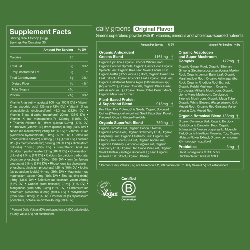 Huel Daily Greens Watermelon scoop beside the powder for easy dosing