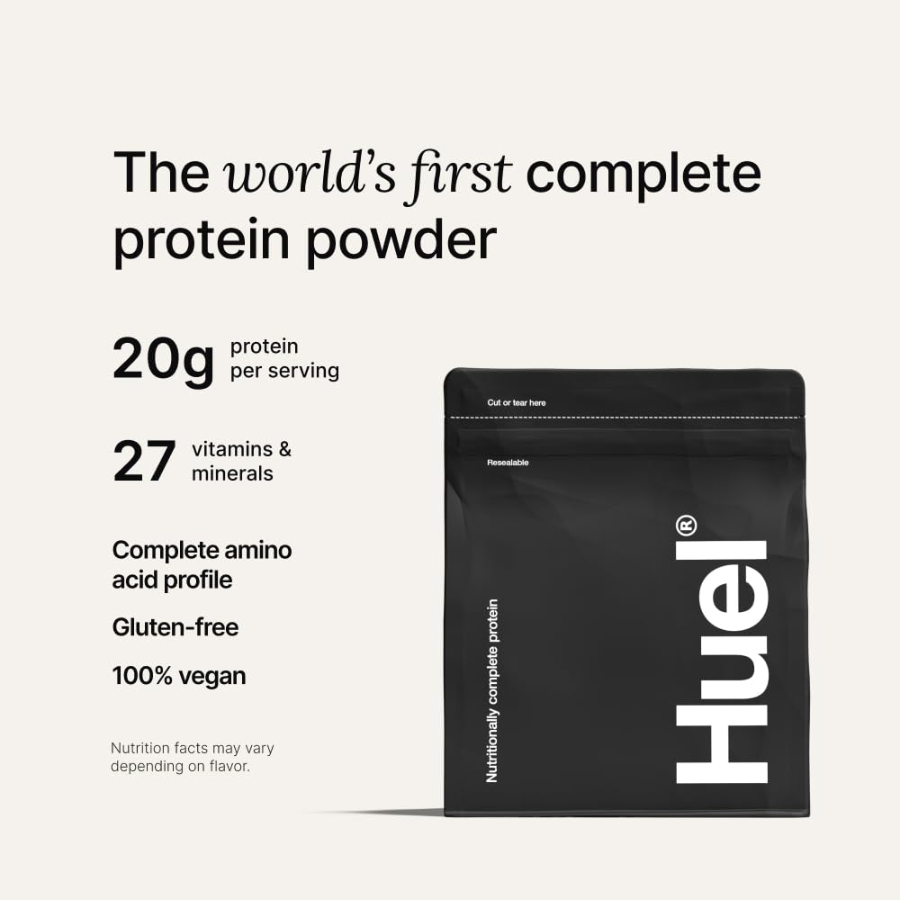 Huel ingredients close-up with hemp, faba, and pea.