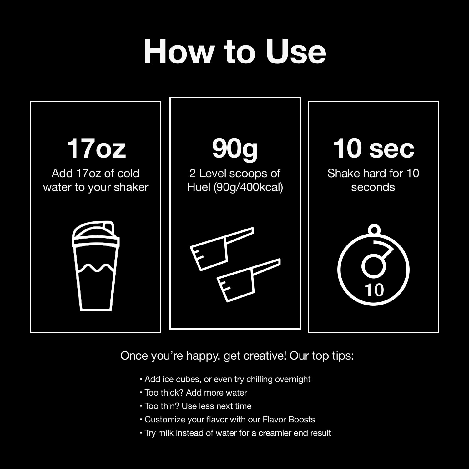 Huel LastFuel scoop included for easy, mess-free preparation.