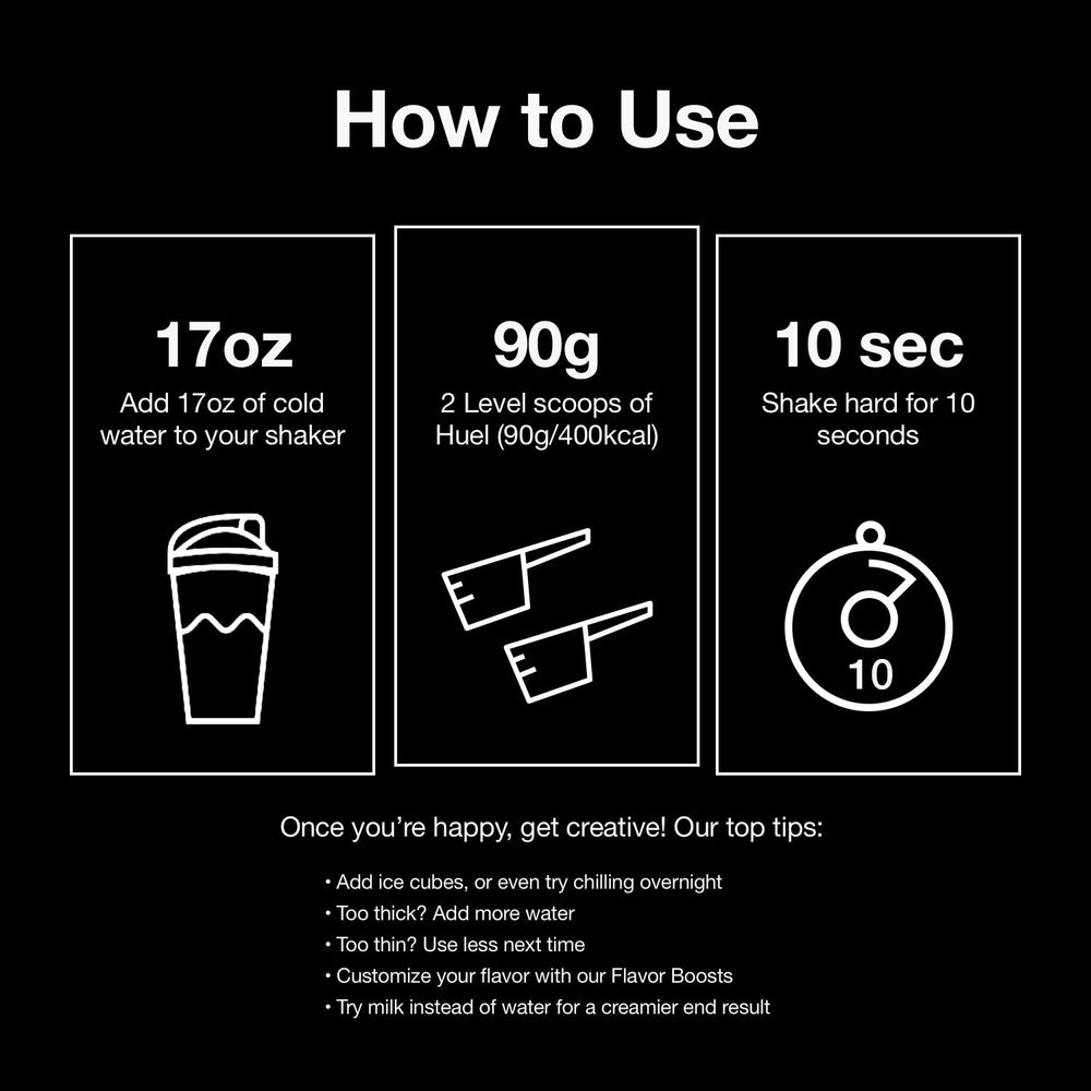 Huel LastFuel scoop included for easy, mess-free preparation.