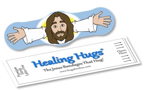Latex-free padding of Healing Hugs Jesus Bandages for sensitive skin protection