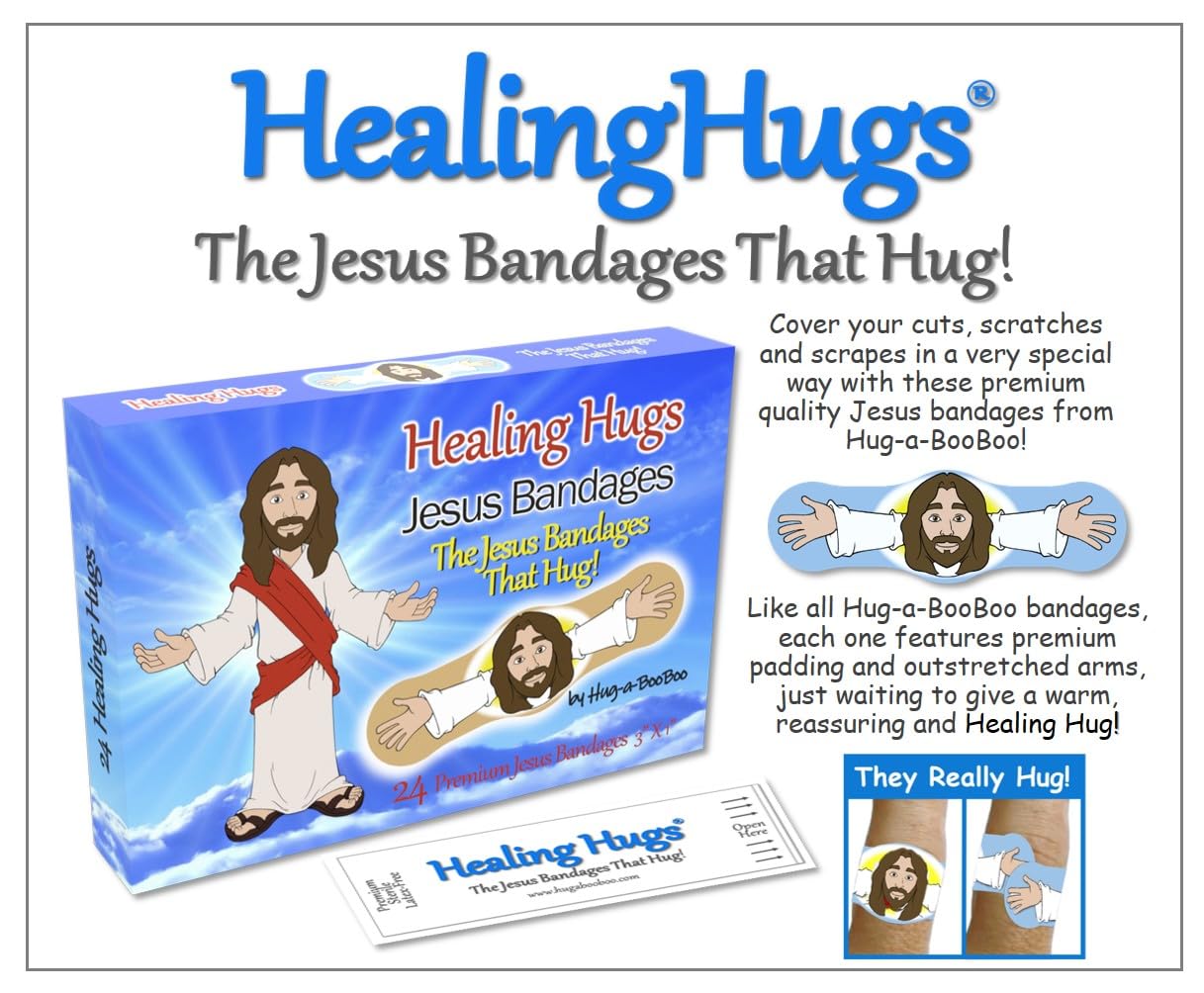 Padding detail on Healing Hugs Jesus Bandages emphasizing extra cushioning