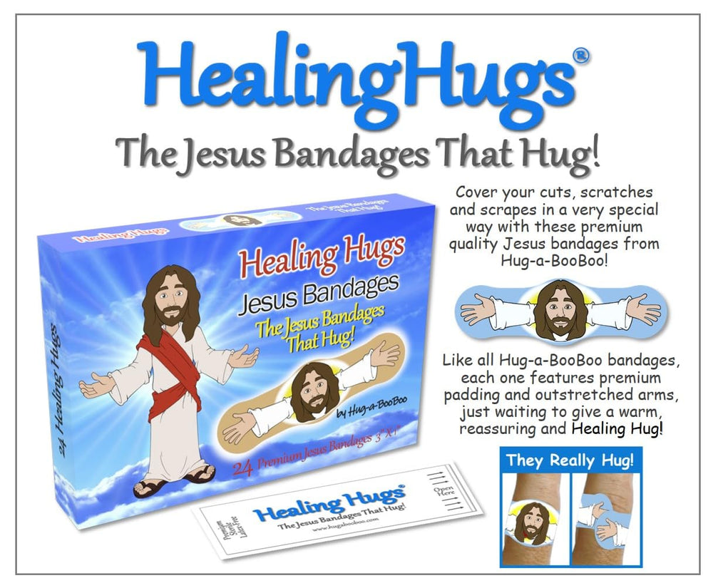 Padding detail on Healing Hugs Jesus Bandages emphasizing extra cushioning