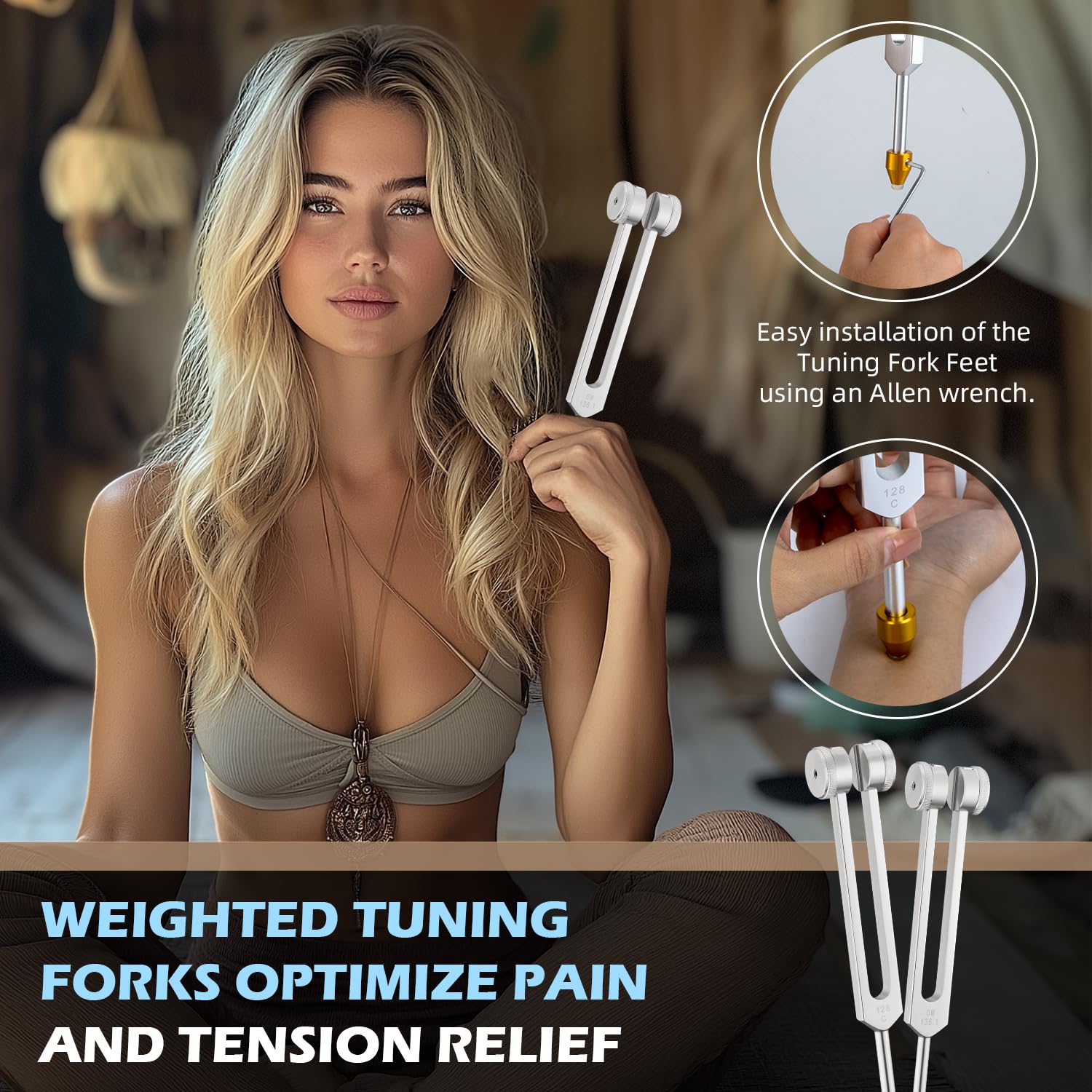 Hugbow tuning forks at 384 Hz for deeper relaxation